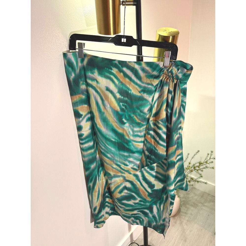 Banana Republic chiffon midi psychedelic NWT 16 plus size night out green yellow
